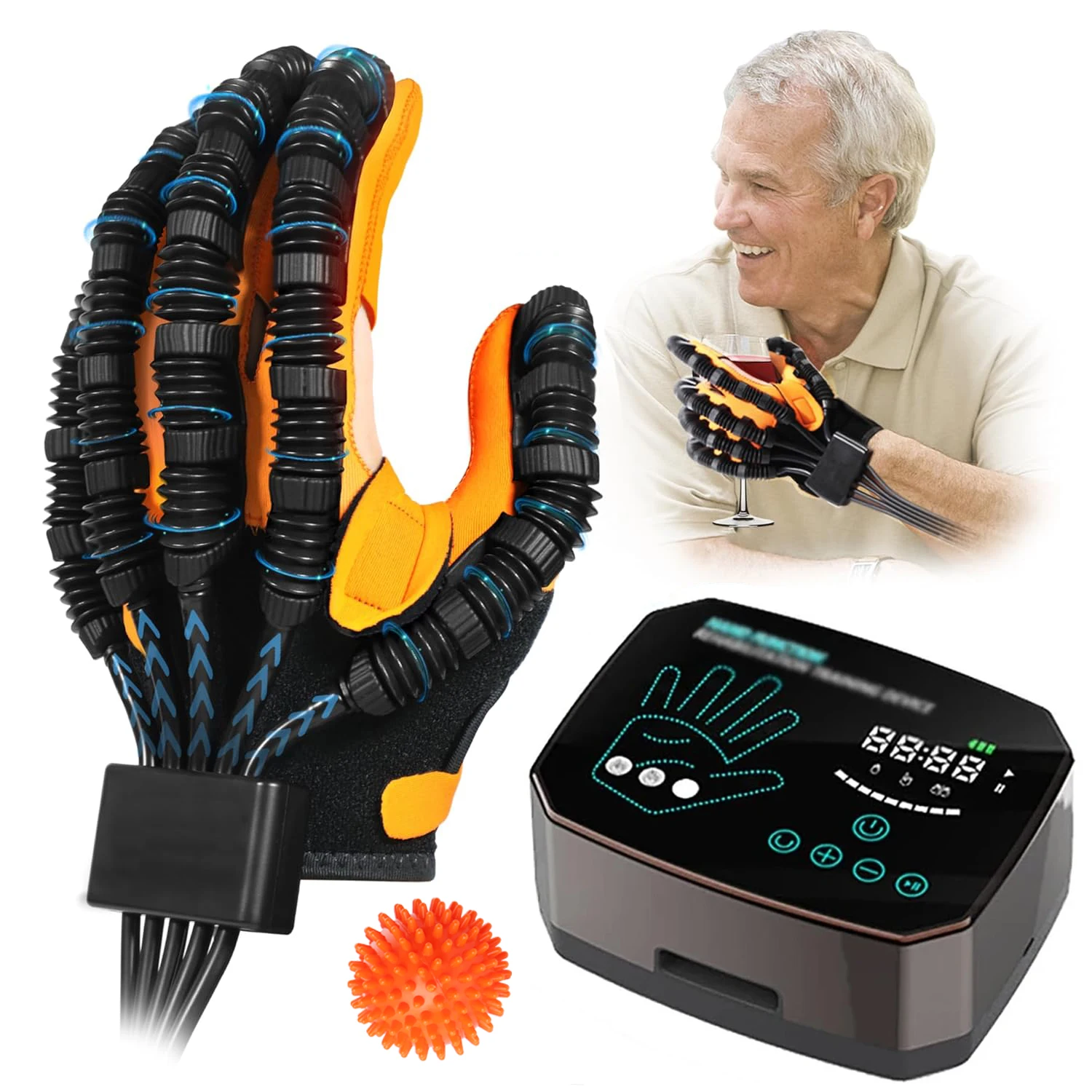 Handrehabilitationshandschuhe Roboter-Gerät Schlaganfall-Handtrainer Hemiplegie-Handschuh Schlaganfall-Erholungsgerät Fingertrainingsgeräte Image