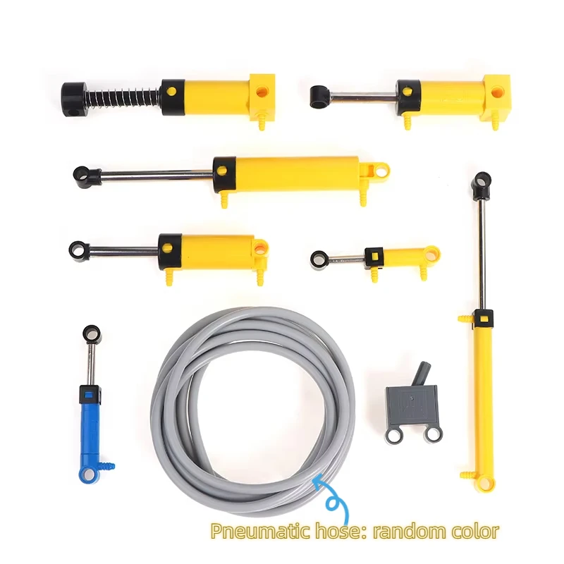 Kleiner baustein moc technische teile v2 pneumatik zylinder pumpensc halter schlauch luft stroms tein kompatibel autos pielzeug für kinder Image