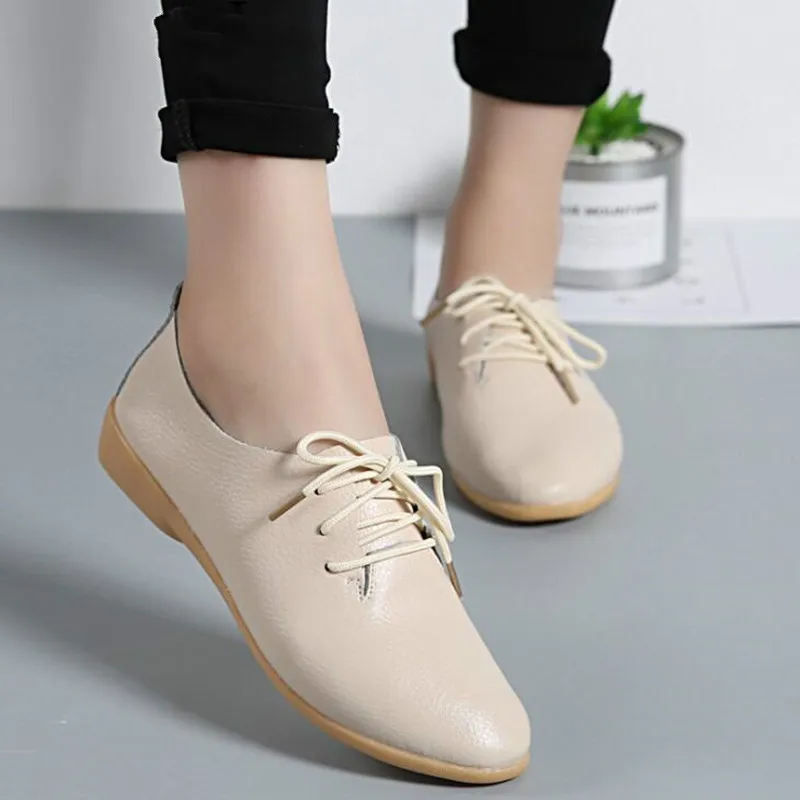 Echtes Leder Sommer Faulenzer Frauen Casual Schuhe Mokassins Weiche Spitz Damen Schuhe Frauen Wohnungen Schuhe Weibliche yui8