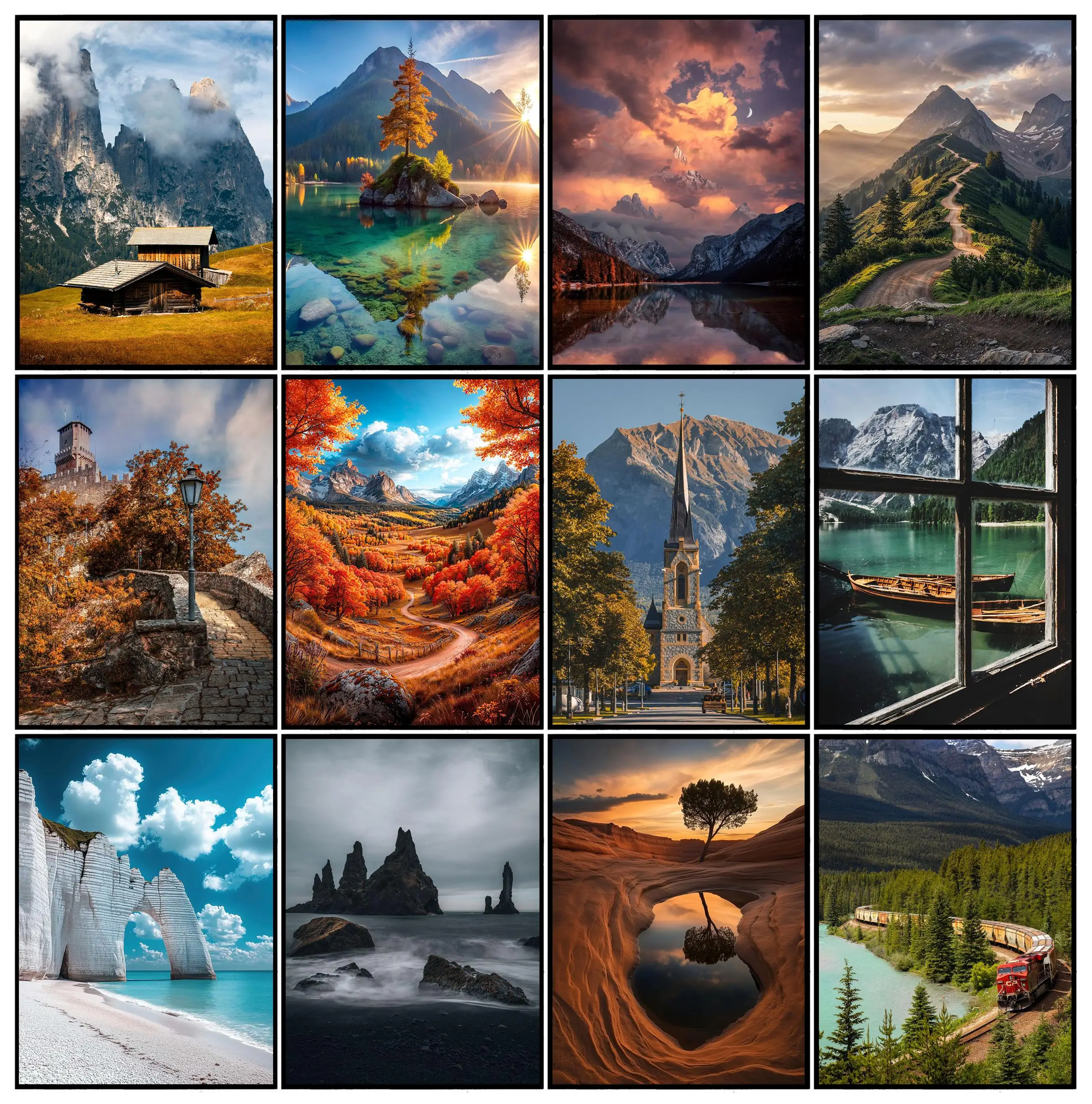 Moderne Wald Berg Natürliche Landschaft Fotografie Poster Drucke Leinwand Malerei Wand Kunst Bild Wohnzimmer Wohnkultur