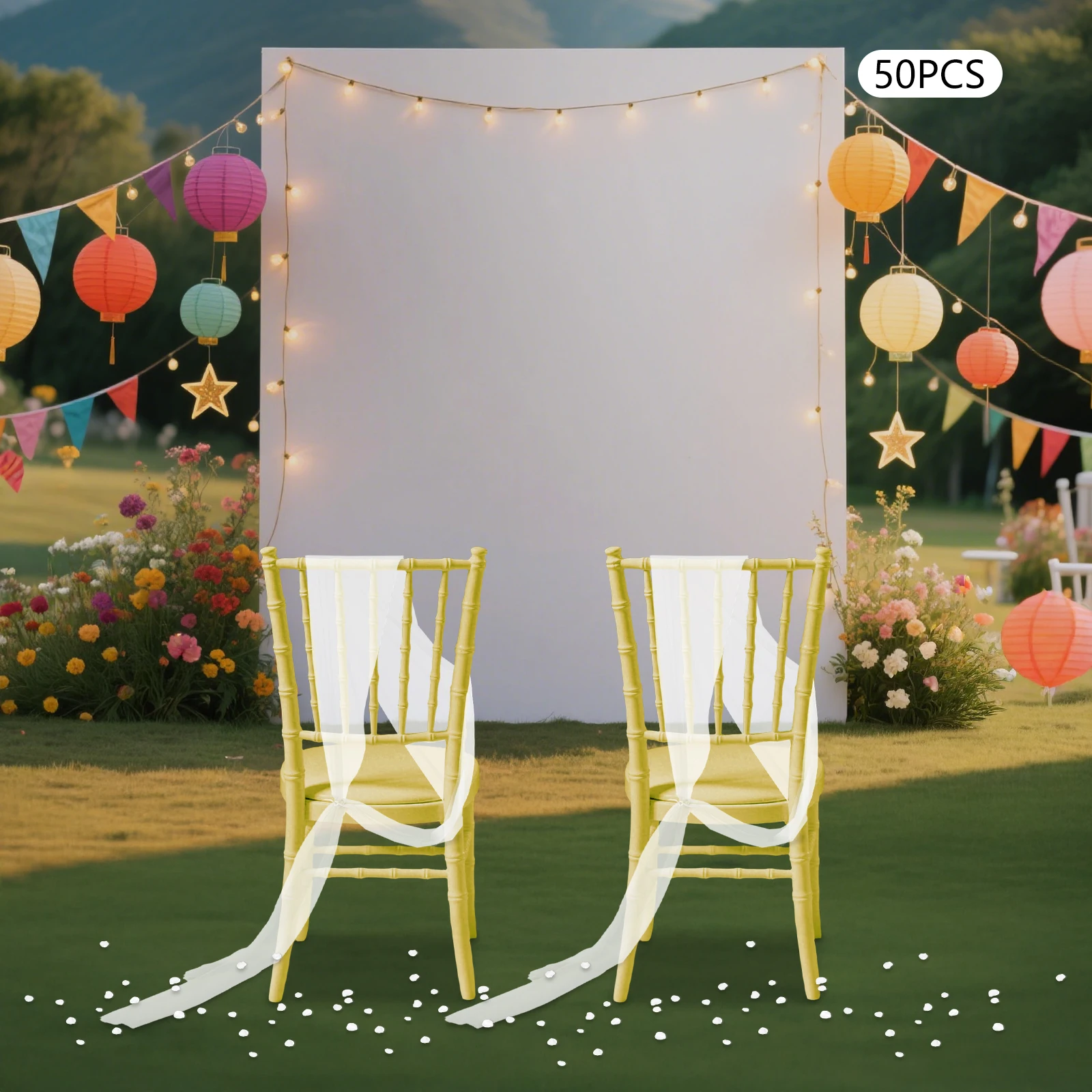 Universeller Weißer Stuhl-Tüll Mit Eleganter Farbe, Perfekt Kombinierbar Mit Allen Möbel- Und Dekor-Stilen