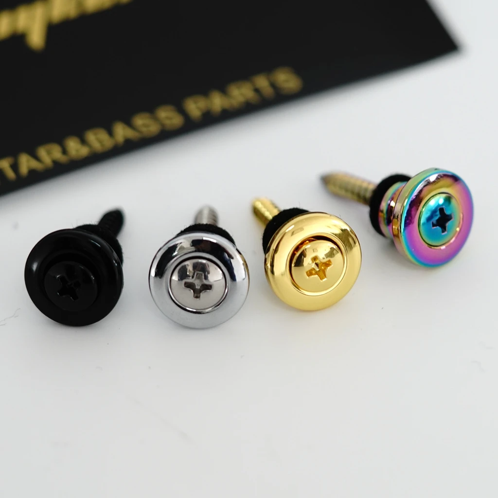 Gitarrengurt-Verschlussknopf-Set in Chrom, Gold, Schwarz, Rauchgrau für Sichere Gurthalterung Image