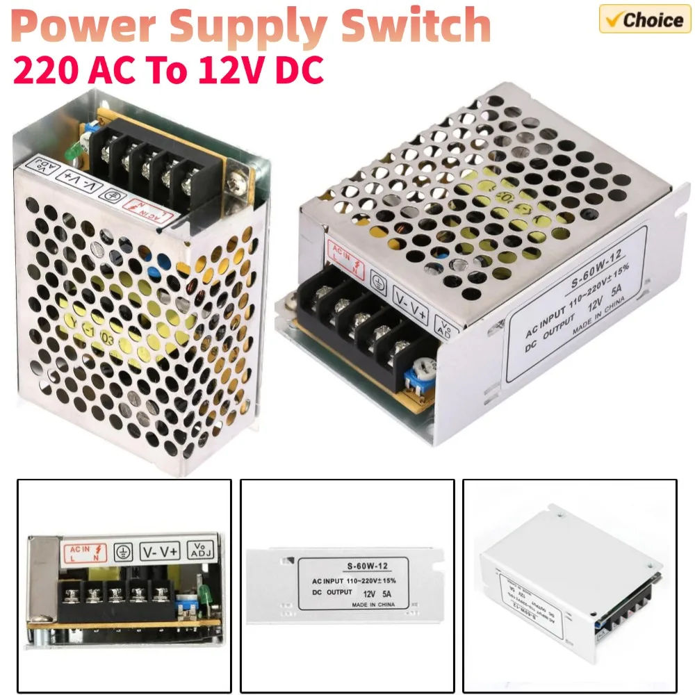 5A 12V AC/DC Spannungswandler Universal geregeltes Schaltnetzteil für LED-Schaltnetzteil für LED-Netzteil Image