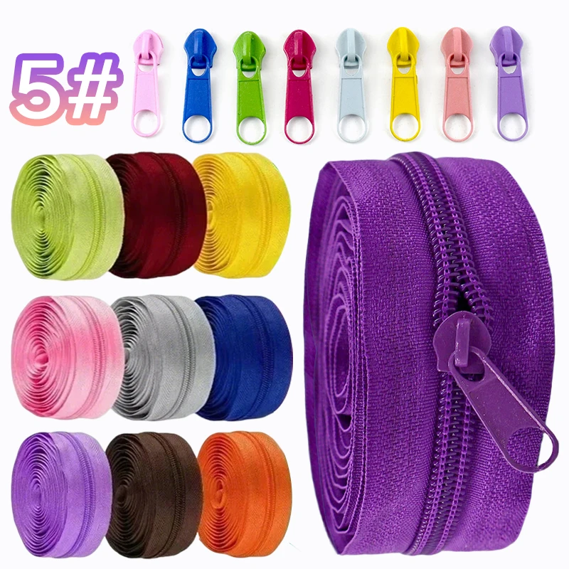 5/10/20M Meetee 3 # 5 # Nylon-Spulenreißverschluss mit Reißverschlüssen, Schieber zum Nähen von Kleidungsstücken, Dekor, Reißverschlusstaschen, Reparatursets, DIY-Bastelzubehör Image