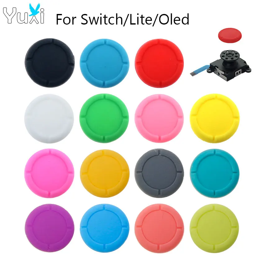 YuXi 2 stücke Für Nintend Schalter Joy-Con Controller 3D Analog Joystick Abdeckung Thumb-Stick Kappe Taste Modul Für NS Joycon Image