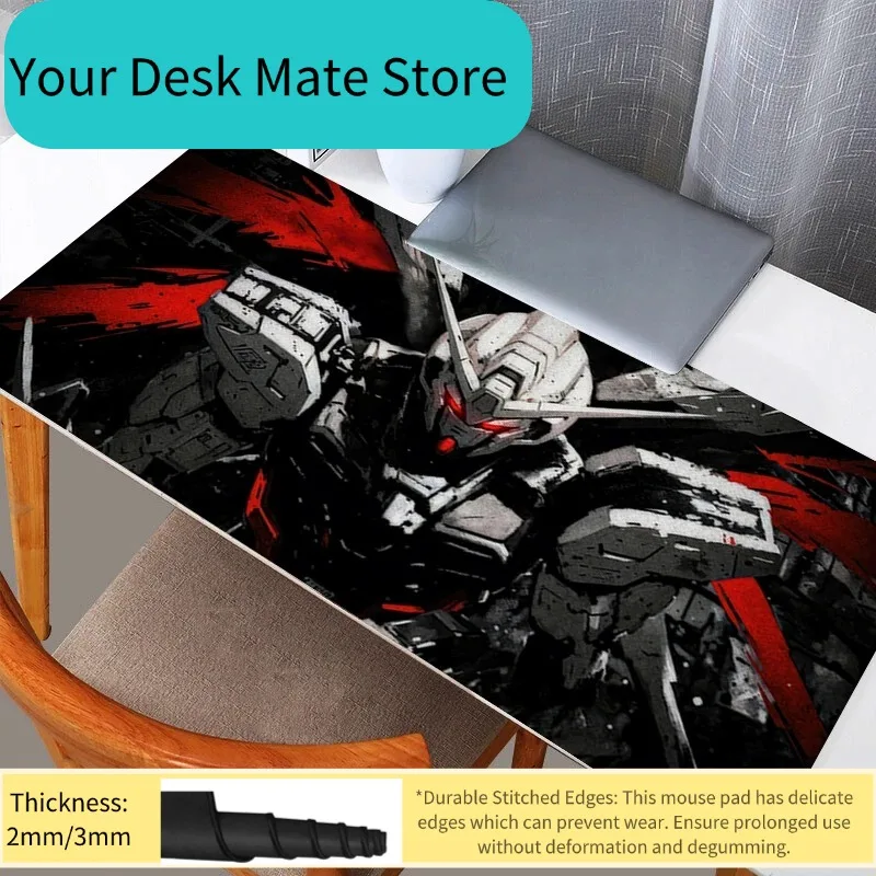 Mauspads Gundam Mauspad Groß Gamer XXL Tastatur Schreibtisch Mausmatte Teppich Gummi Tapis Souris Gaming Notebook Mousepad Geschenke Image