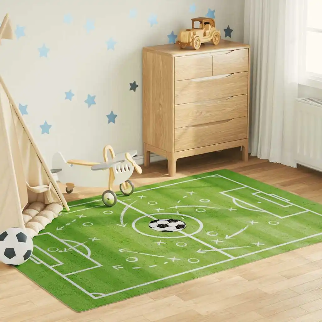 Kinderteppich, 160 x 230 cm, Fußballplatz, rutschfest, waschbar, rutschfester, weicher Teppich für Szenarien, Heimdekoration, Matte, in mehreren Größen erhältlich