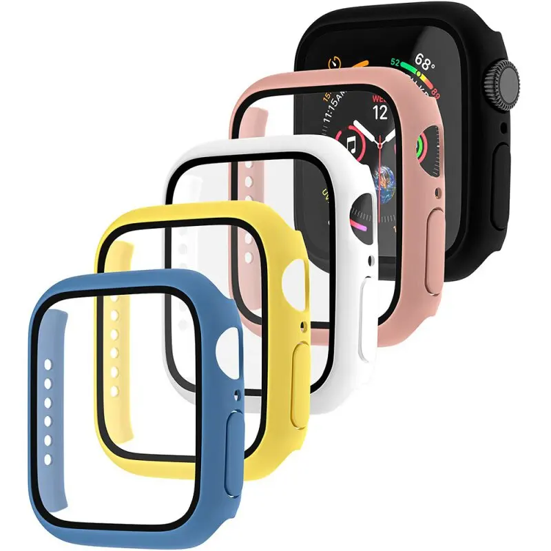 Gehärtetes Glas + Abdeckung für Apple Watch 42mm 45mm 41mm 44 46mm Gehäuse Displayschutz iwatch Serie 11 10 9 4 5 6 SE 7 8 Zubehör Image