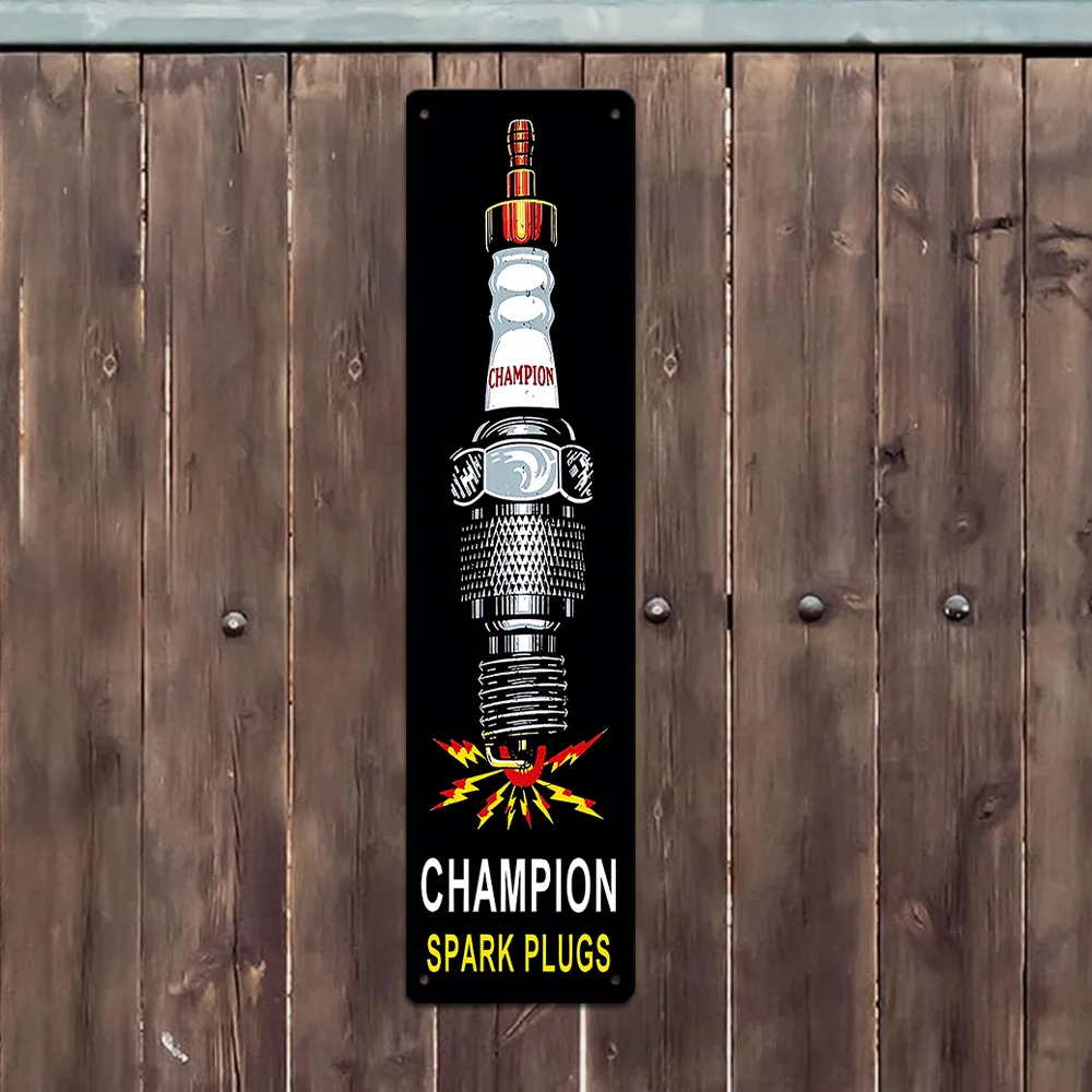 Retro Champion Metallschild, 4 x 16 Zoll, wasserfeste Wanddekoration, Man Cave Bar Image