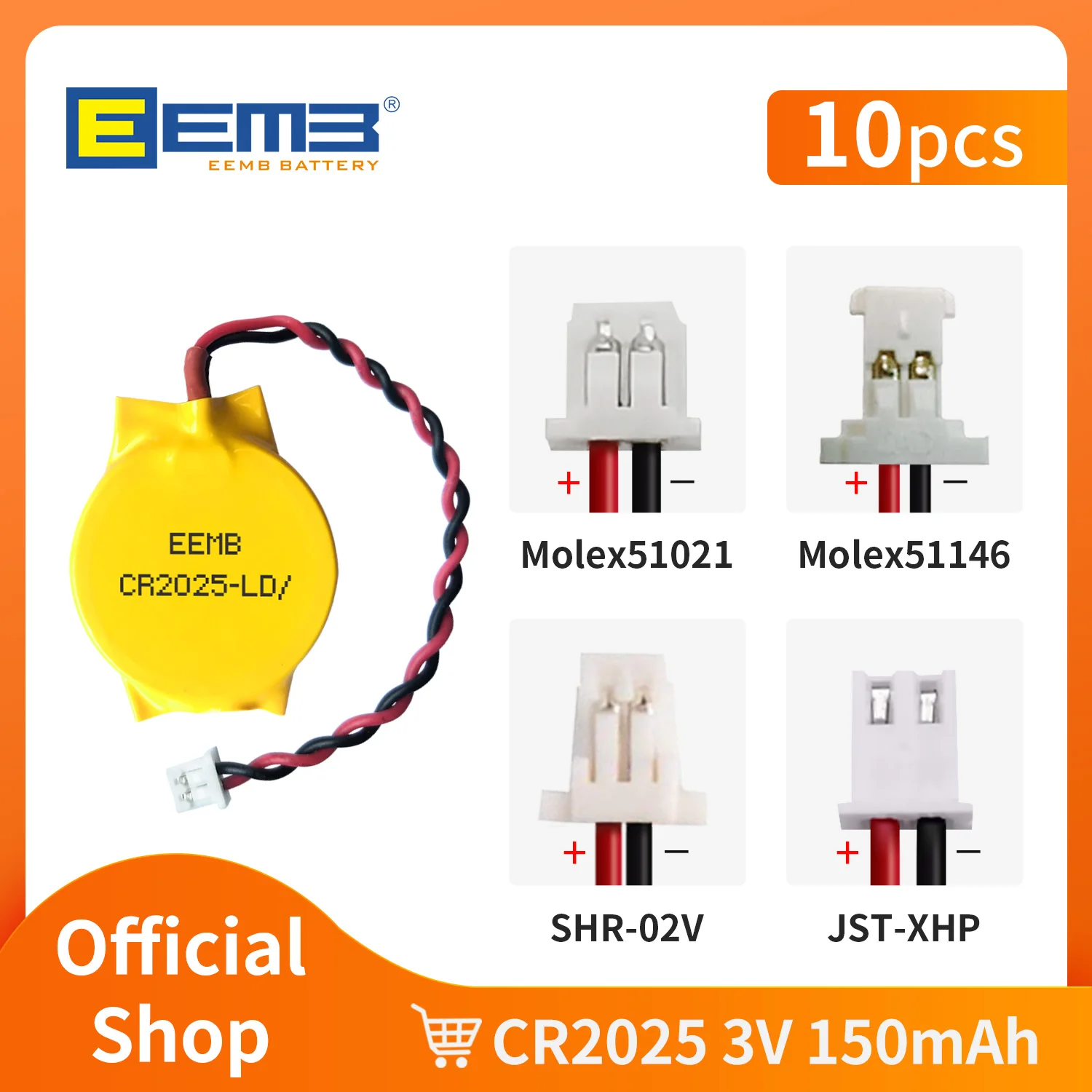 10PCS CMOS Batterie CR2025 3V knopfzelle mit Stecker Motherboard Laptop Ersatz batterie Li-MnO Nicht wiederaufladbare Image