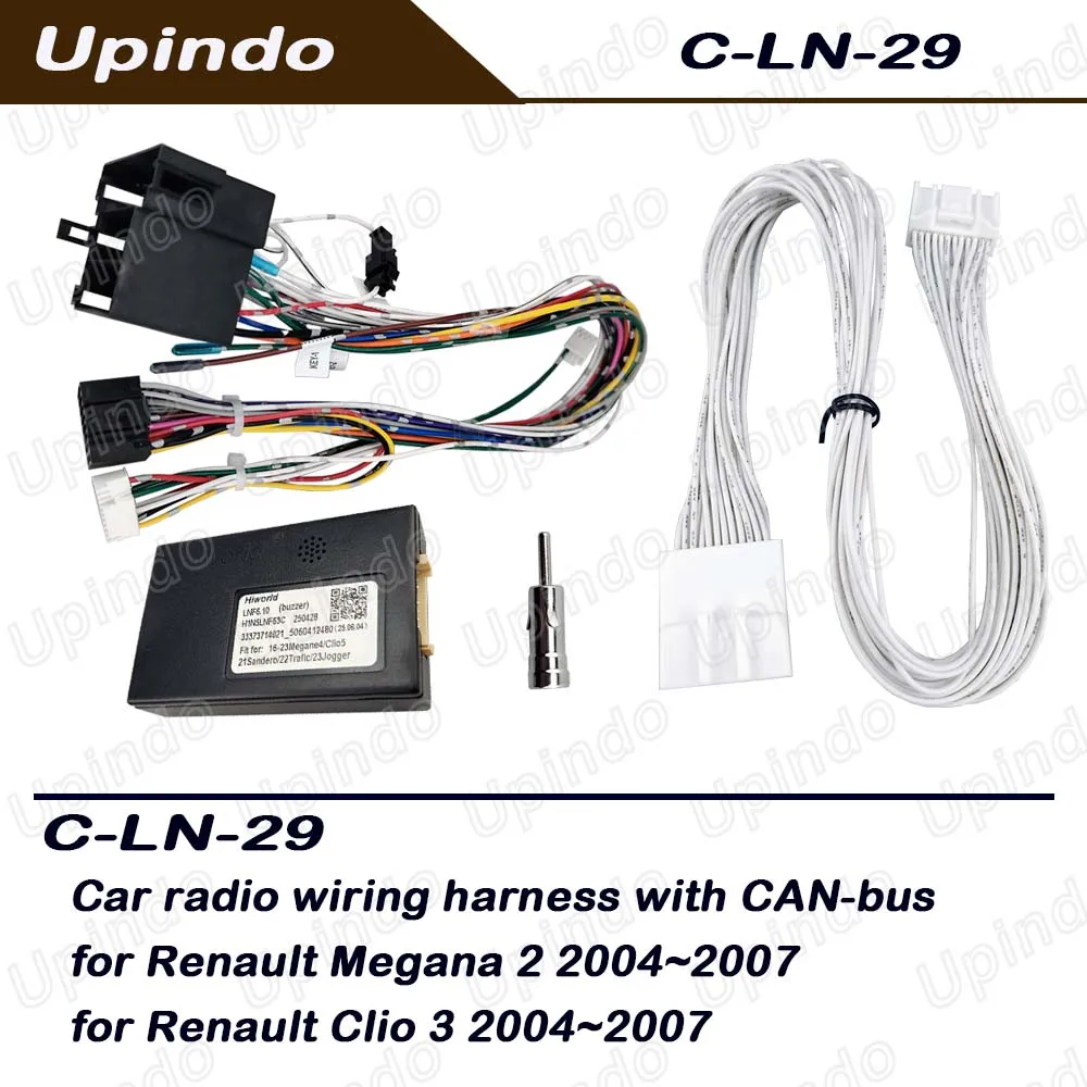 Für Android Head Unit Kabelbaum mit CAN-Bus-Box für Renault Megane 2 2004–2007 Clio 3 2005–2014 Plug&Play-Radiokabel Image