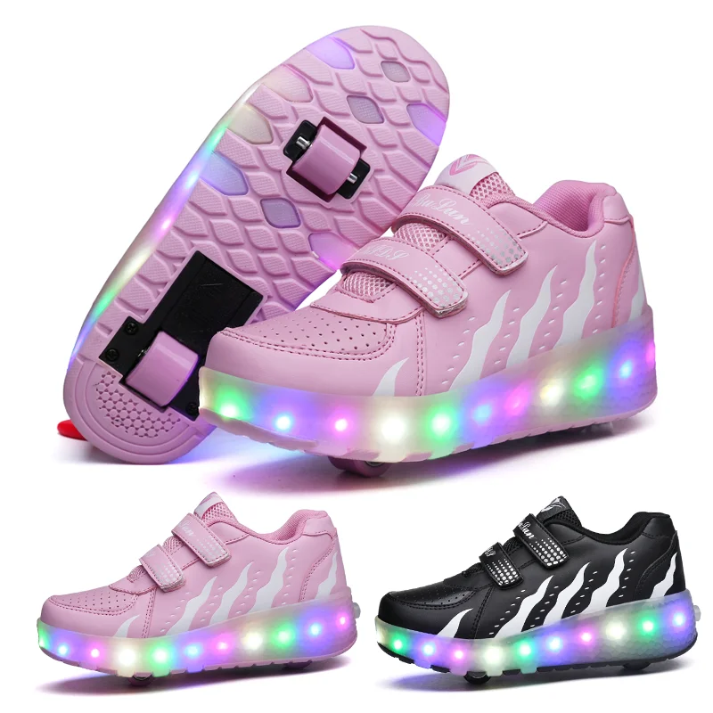 Kinder 2-Rad Flashing Roller Inline Skate Schuhe Student Sneakers Abnehmbare Kinder Skate Geschenk für Jungen Mädchen