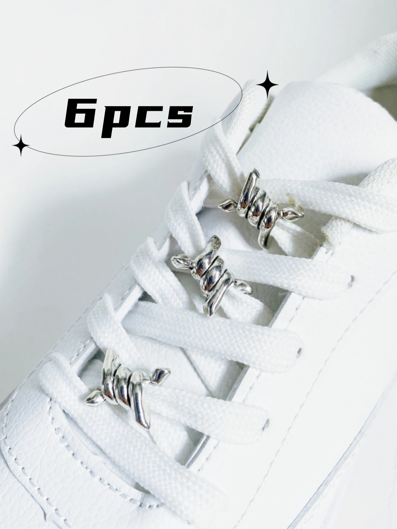 6 Stück Punk-Stil Stiefel Schnürsenkel Metall dekorative Schnalle abnehmbares Zubehör für Turnschuhe und flache Schuhe Image