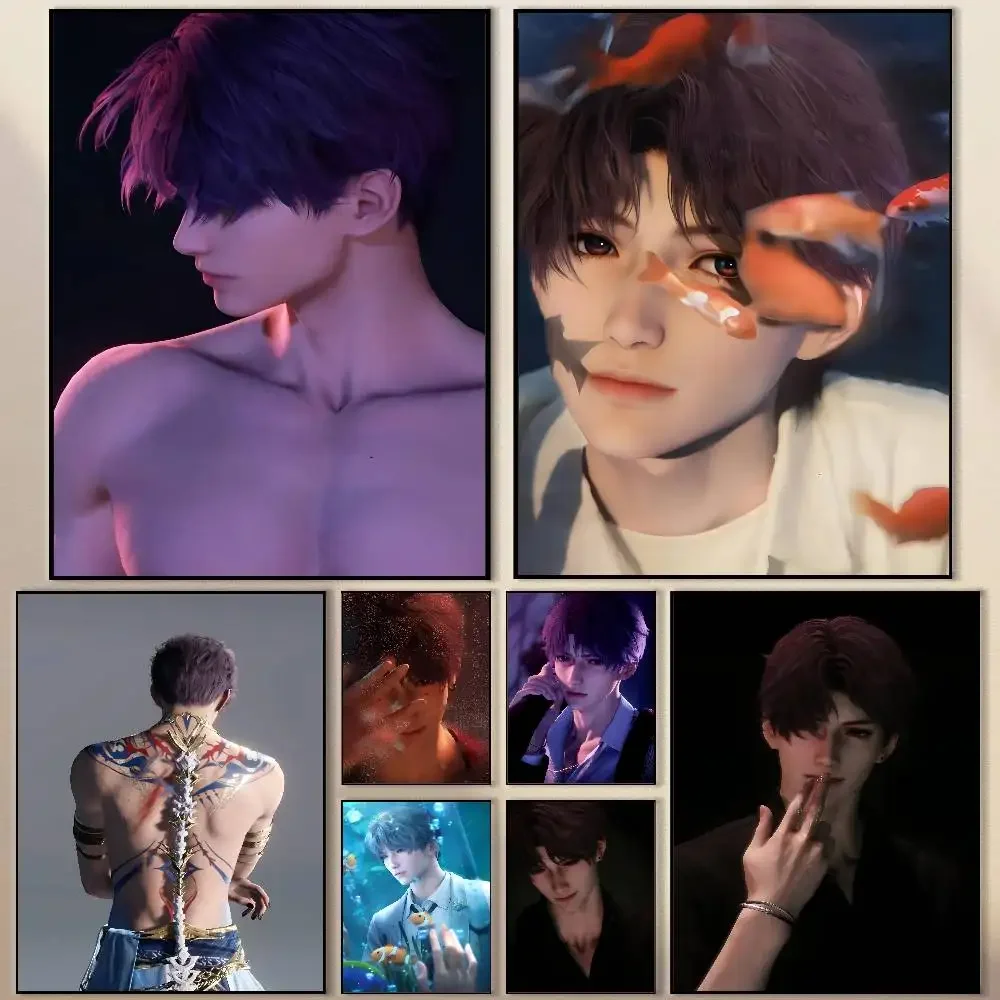 GameS L-Love And D-Deepspace R-Rafayel Poster, modernes, wasserdichtes HD-Wandkunst-Aufkleber, selbstklebende ästhetische Dekoration für das Wohnen zu Hause