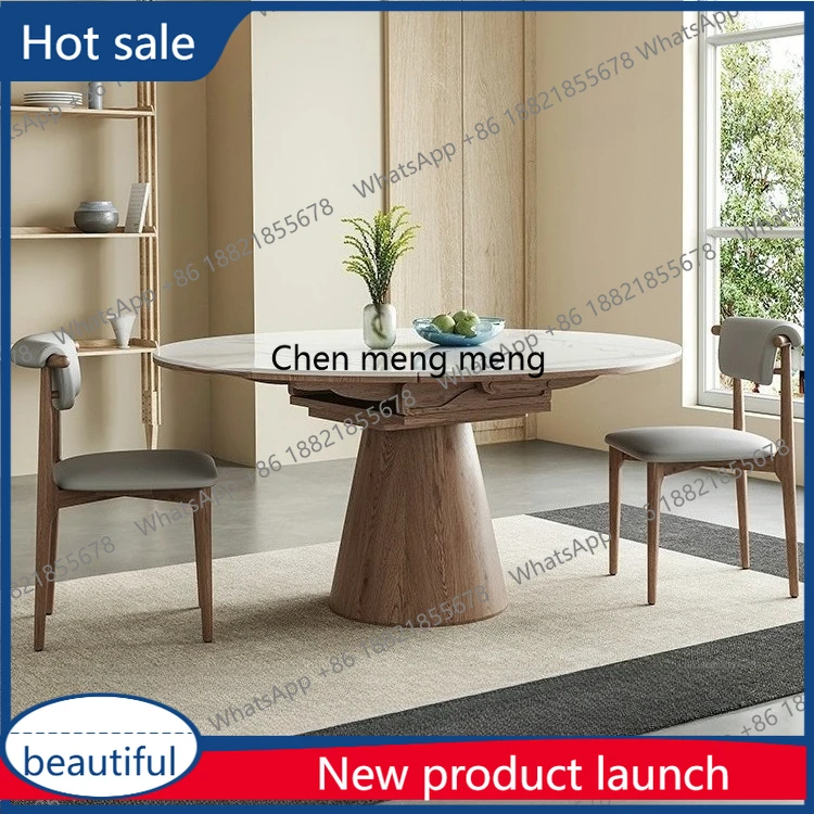 A38 Ausziehbarer Esstisch, rund, industrieller Schiefer, Schlafzimmer-Esstische, Kinder, Cuisin Tavolo Pranzo Allungabile, Gartenmöbel Image