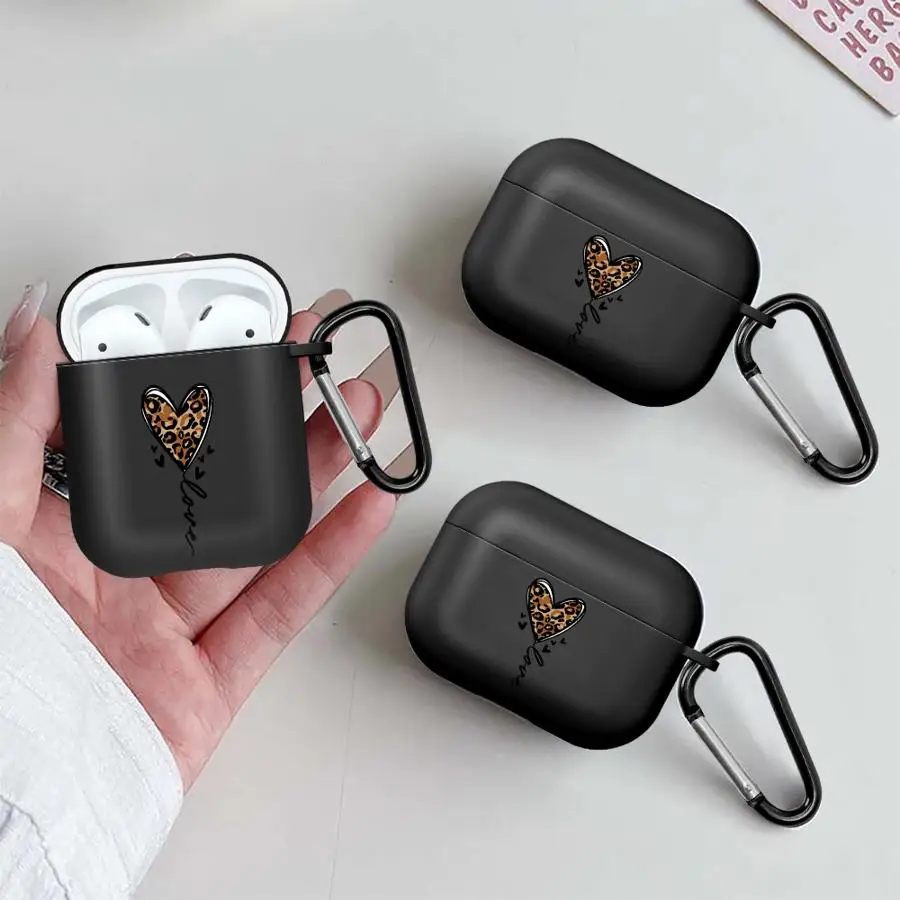 Modische Hülle mit Leopardenmuster und Herzmuster für Airpods Pro 3 2 4 Pro2 Pro3 1 Kopfhörerhülle Image