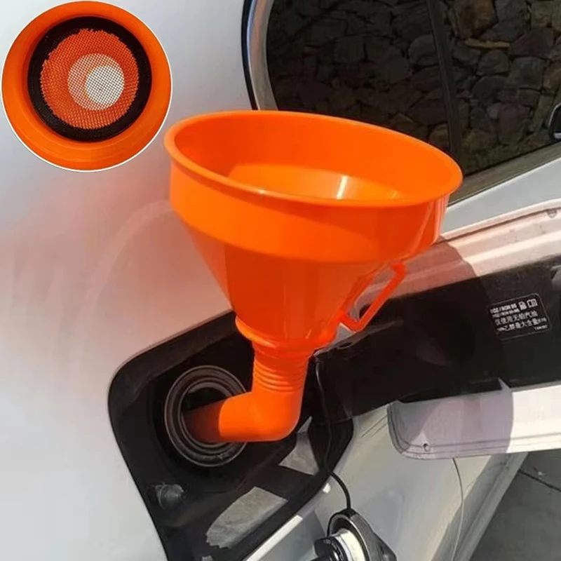 Auto- und Motorrad-Fülltrichter mit Filter und Griff, Kunststoff-Trichter zum Nachfüllen von Benzin und Motoröl, Befüllwerkzeug Image