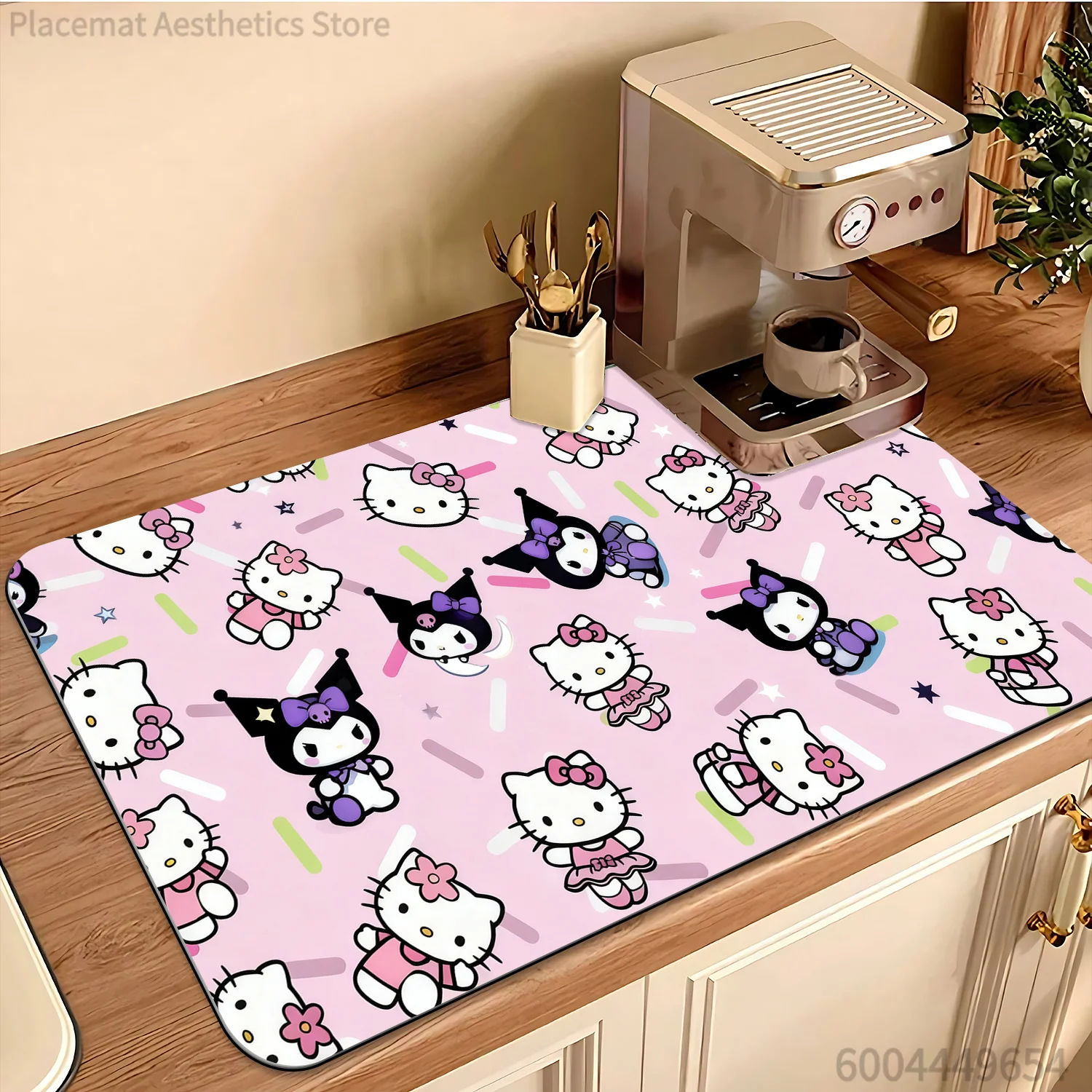 Hello Kitty Kaffeemaschinenmatte, beliebtes Sanrio-Produkt, trendiges neues Produkt, Küchen-Trockenmatte, elegant und schön, modisch.