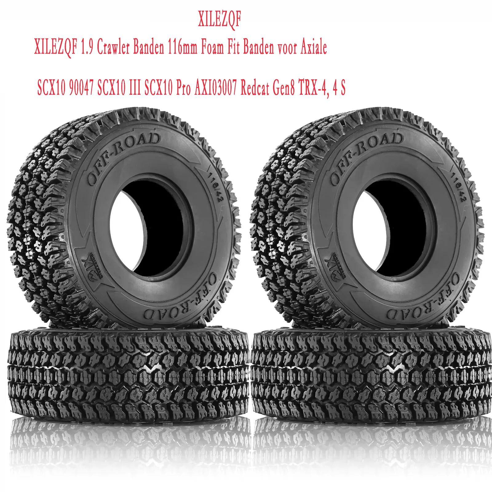 XILEZQF 1.9 Raupenbänder 116 mm Schaumstoff-Passbänder für Axial SCX10 90047 SCX10 III SCX10 Pro AXI03007 Redcat Gen8 TRX-4, 4 S Image