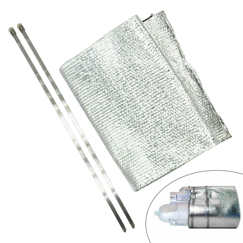 Aluminium folie Motor Starter Hitzeschild reflektierende Mylar Wrap 7 "x 22" Verriegelung sband 14150 mit Klemme Image