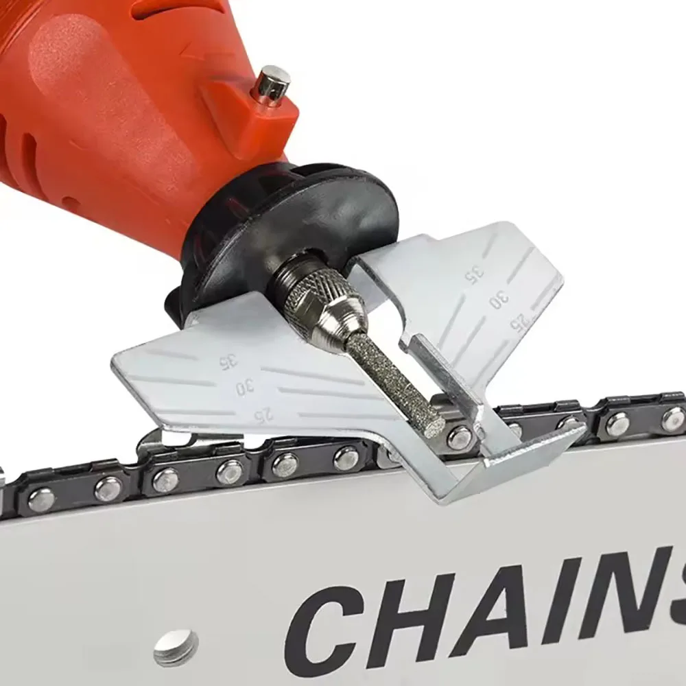 Kettensägen-Schärfvorrichtung - Elektrischer Schleifaufsatz für Sägeketten, Polier- und Bohr-Rotationszubehör Image