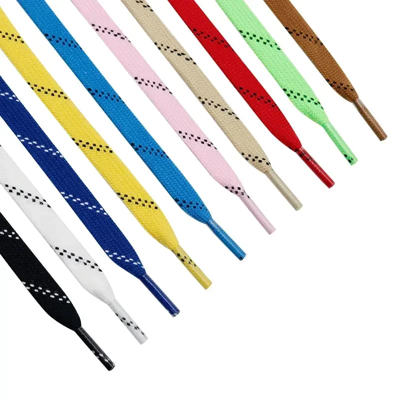 1 cm gewachste Eishockey-Schnürsenkel, zweilagiges Geflecht, 5–70 Zoll, Halloween, Weihnachten, Herbst und Winter für Roll-Derby- und Eishockey-Skates Image