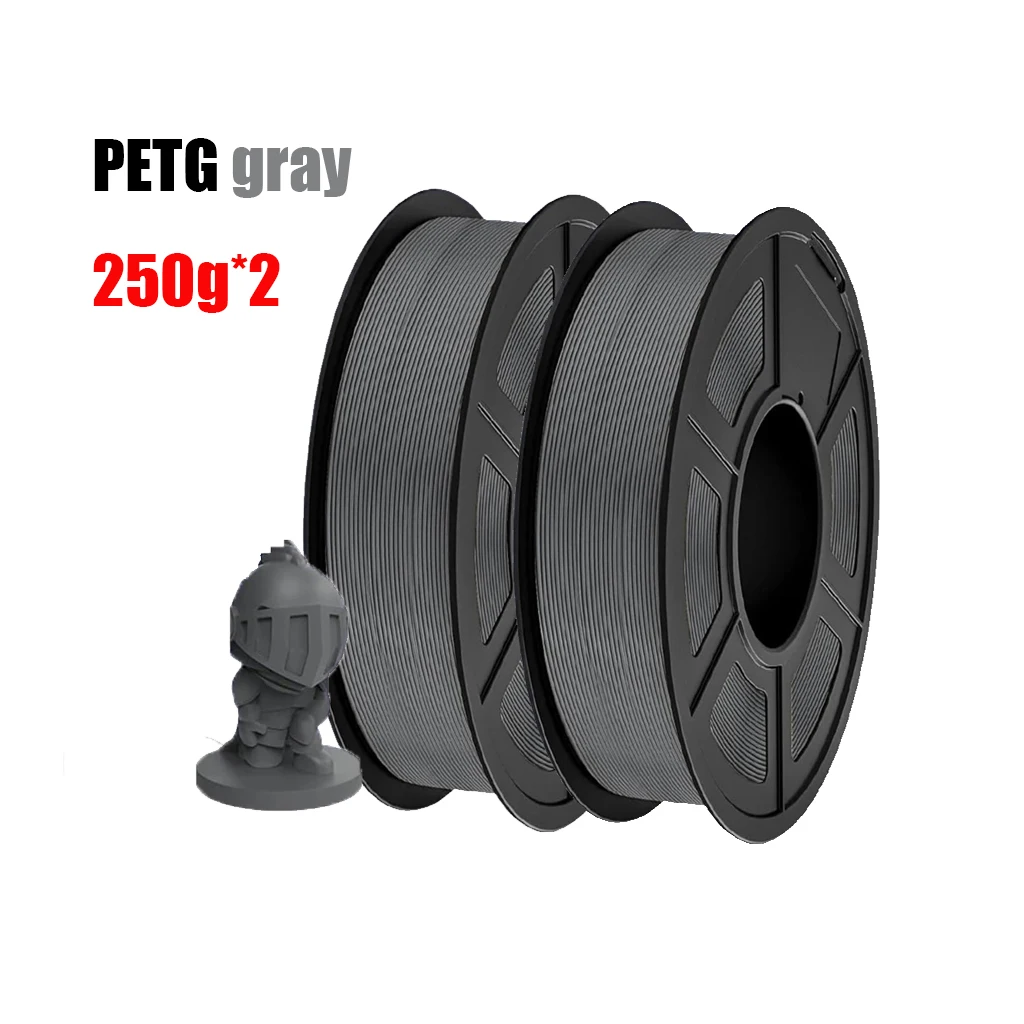 3D-Drucker PETG Filament 1,75mm 500g, Hohe Präzision, Starke Belastbarkeit, Fadenfestigkeit, Maßgenauigkeit +/- 0,03mm, Grau Image