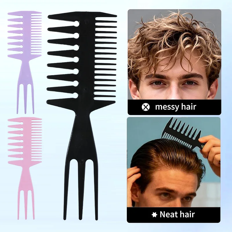 Großzahniger Doppelseitiger Kamm mit Antistatik-Effekt und Griff für Textur-Styling, Friseur- und Haarstyling-Werkzeug Image