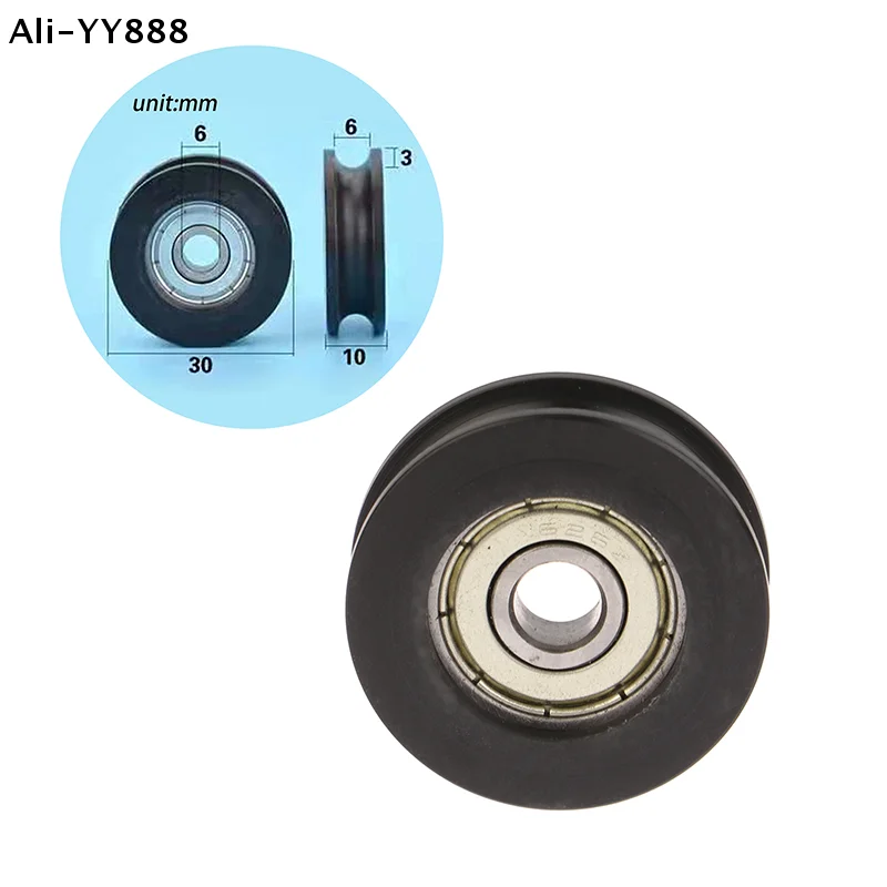 【Y88】【Z】Für Schiebetür-Fenster U-Nut-Rollenlager 626 Stahlkugellager Rolle Spritzguss-beschichtetes U-förmiges Rollenrad Image