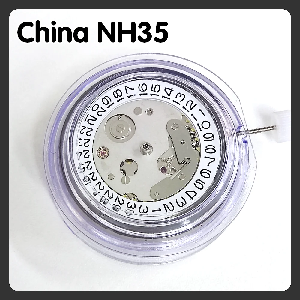 NH35 Uhrwerk Automatisches Mechanisches Uhrwerk China NH35 Uhrwerk Ersatzteile Zubehör Schwarz/Weiß Datumsanzeige Uhrwerk Image