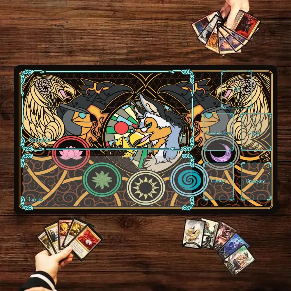 Magische Spielmatte, Karten-Gaming-Matte mit Zone, Anime-MTBG-Matte im Fantasy-Stil, Spielmatte, Schreibtischunterlage, Commander Battle-Spielmatte