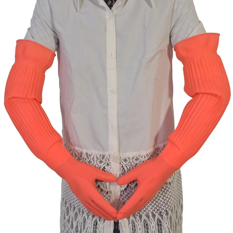 45/55 cm verlängern ultralange wasserdichte Gummihandschuhe Schüssel Schüssel Latex Handschuhe Gummihandschuhe Image