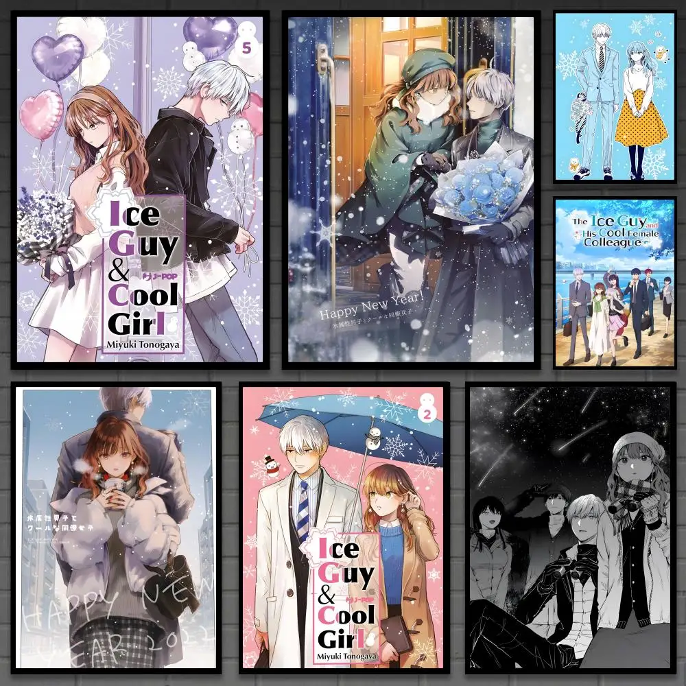 i-Ice Guy and His Cool Female Colleague Poster, vielseitige, wasserfeste HD-Wandkunst, selbstklebende Dekoration für jeden Raum, ideales Geschenk