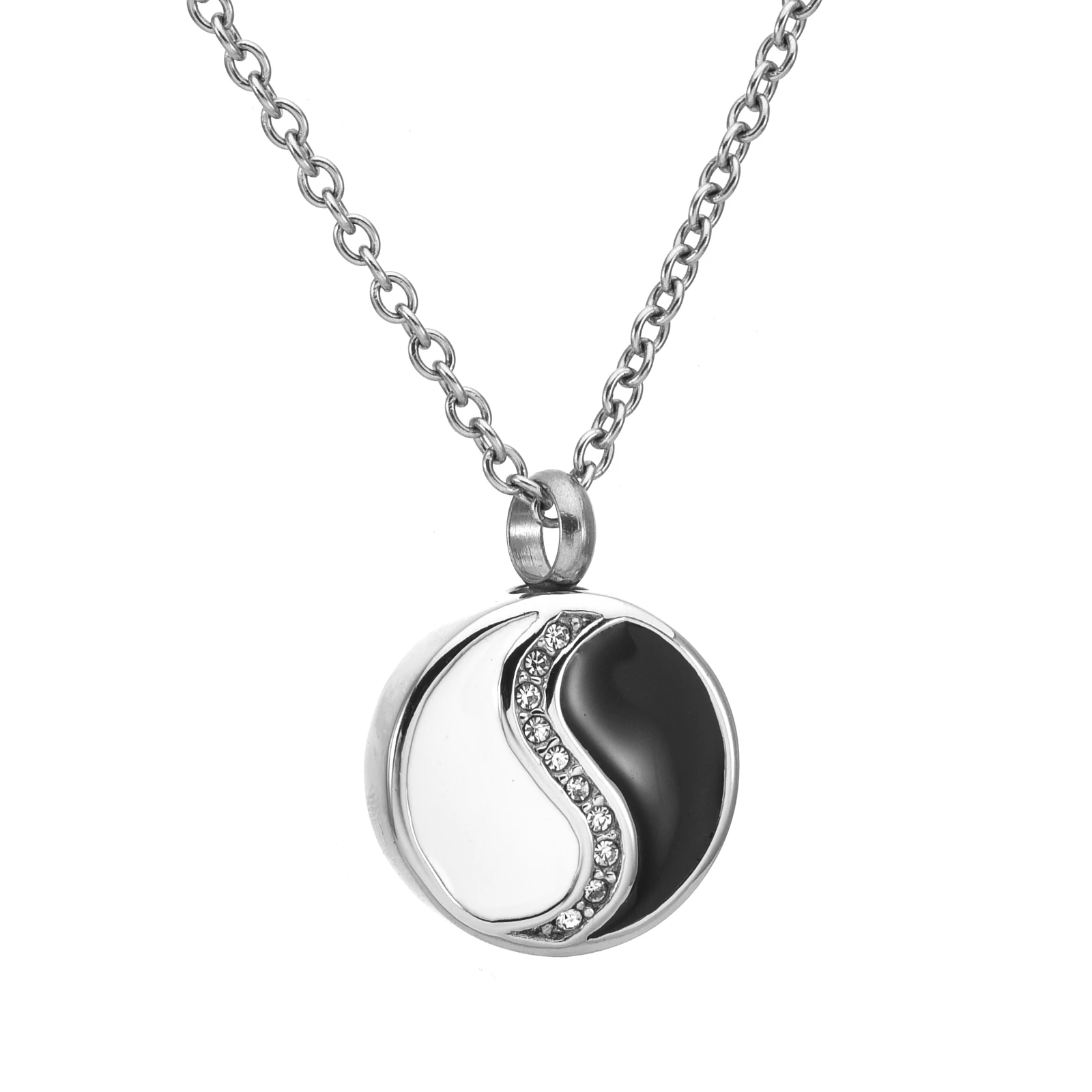 Edelstahl Bagua Urnen-Anhänger Halskette für menschliche Asche, Einäscherungsschmuck, Erinnerungsanhänger für geliebte Menschen