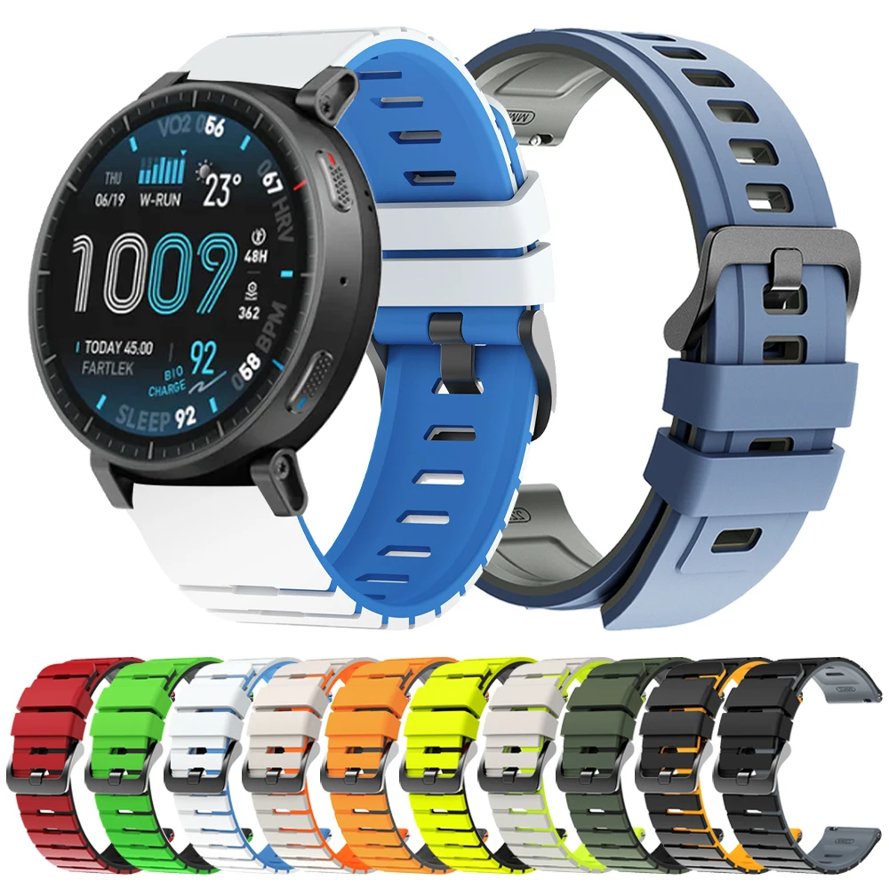 22mm Silikonarmband für Huami Amazfit Active Max 48mm BIP 6 BALANCE 2 Ersatzarmband für Xiaomi Watch 5 Sportliches, atmungsaktives Armband Image