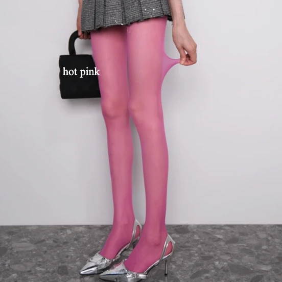Erotische Hot Pink Strumpfhosen, durchsichtige, oberschenkelhohe Bodystockings, Damen-Strumpfhosen für den täglichen Gebrauch, sexy Dessous, Göttinnen-Strumpfwaren, Outwear-Medien Image