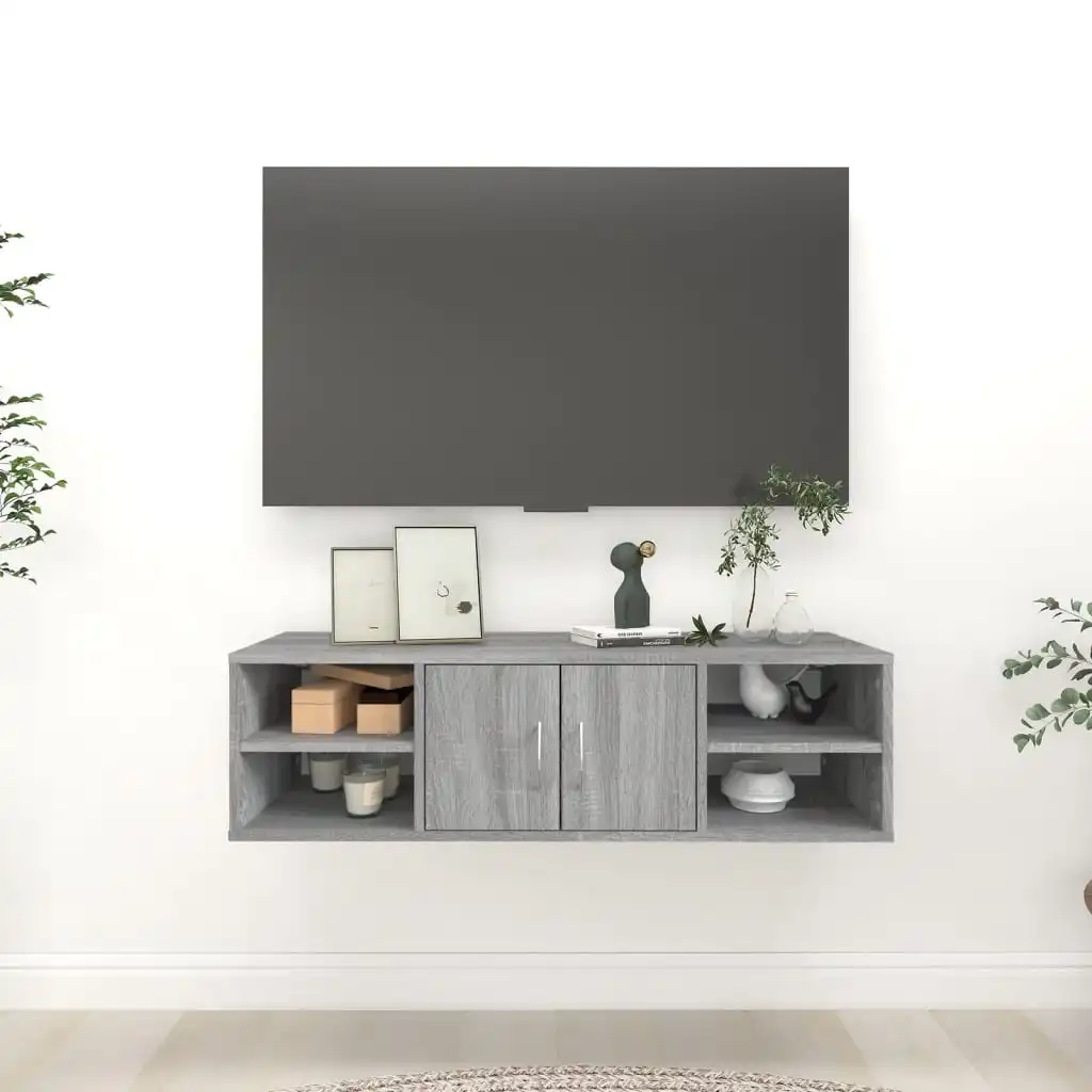 Sonoma Grey Wandregal 102 x 30 x 29 cm, Sperrholz, Kunst- und Fotorahmen, Displays, Heimtextilien, Wandregale, Lagerregale Image