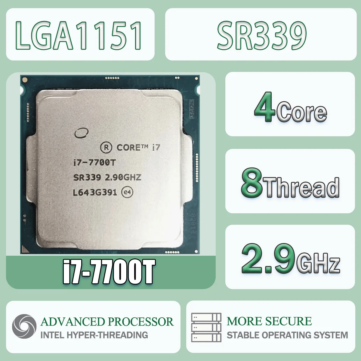Intel Core I7-7700T 2,9 GHz 4 Kerne 8 Threads I7 7700T Computer CPU Prozessor Server LGA1151