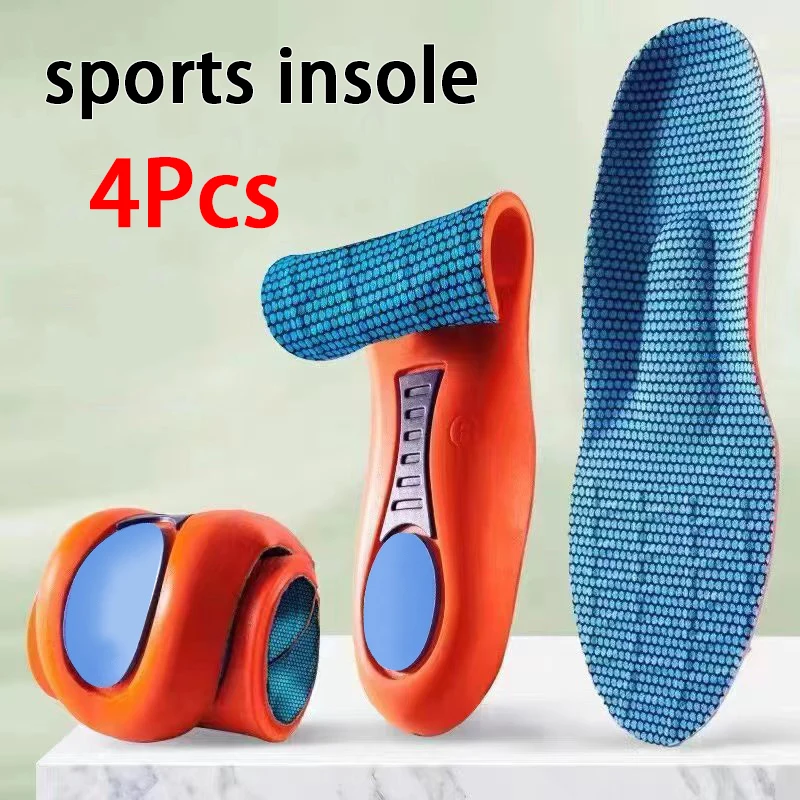 Stoßdämpfende Sport-Einlegesohlen. Einlegesohle zur Fußgewölbeunterstützung für Herren und Damen. Atmungsaktive Komfort-Schuhpolster, 2 Stück/4 Stück Image