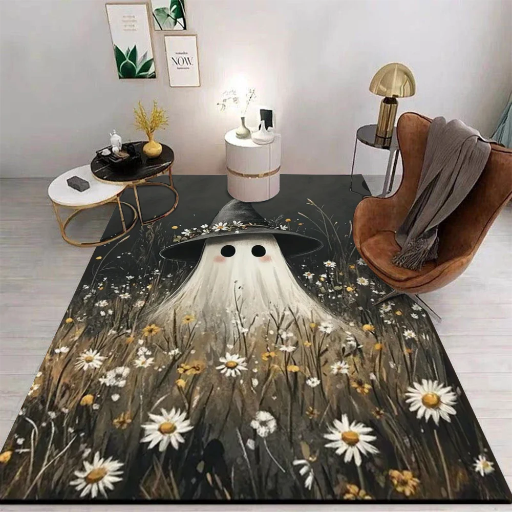 Halloween Horror Geist Teppich Retro Landschaft Ölgemälde Horror Anti Slip Pad Ländliche Dekoration Image