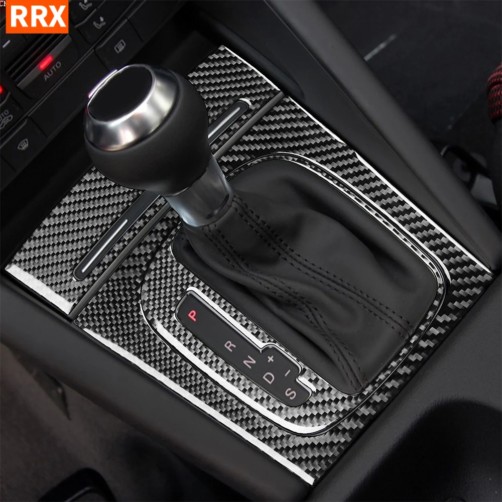 Pommeau de levier de vitesse manuel et automatique, boîte de rangement Edge Surround, garniture de panneau, autocollant en fibre de carbone véritable, Audi A3, Audi S3, 2006, 2007