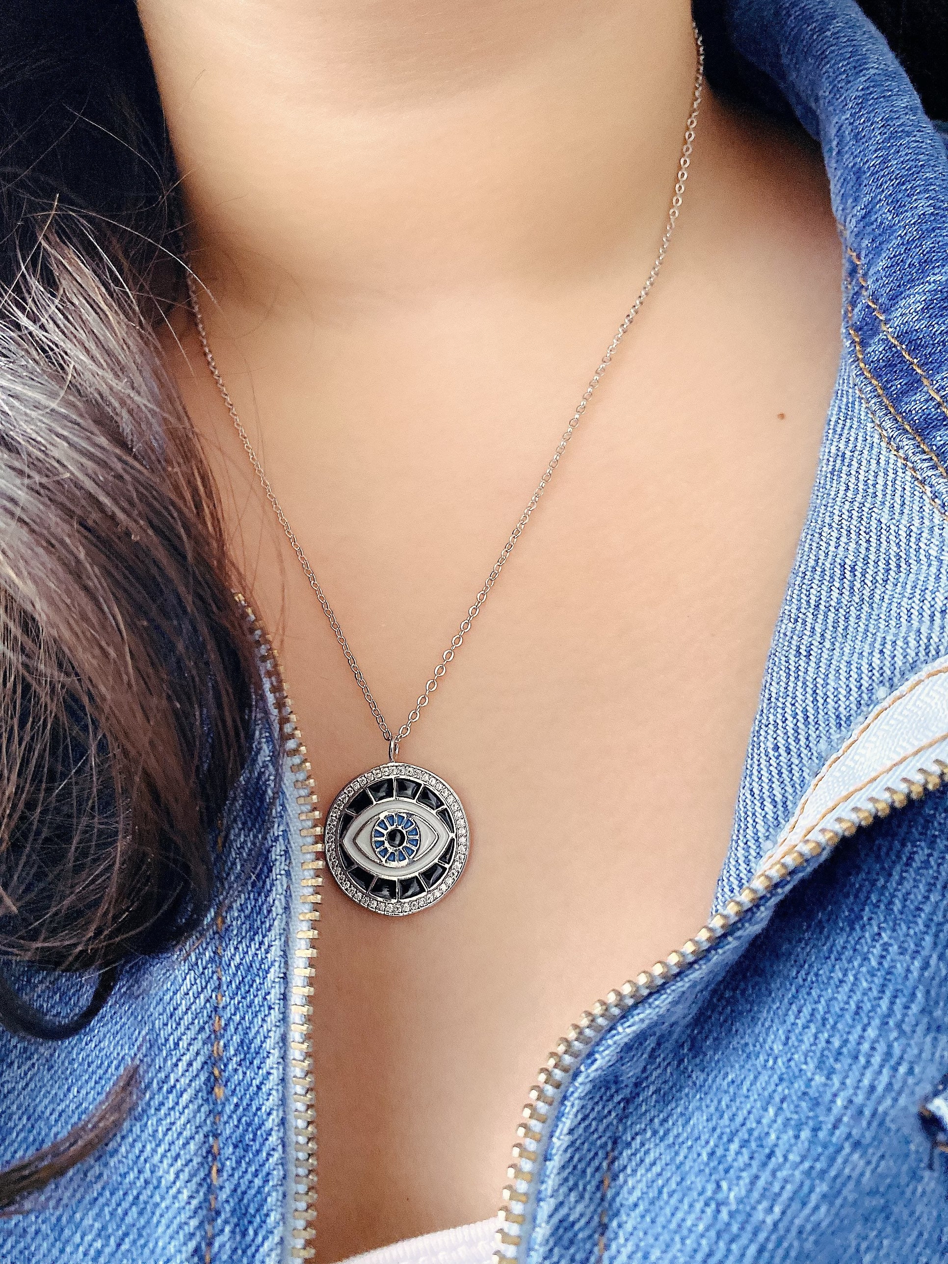 Collana malocchio * Collana d'oro * Collana delicata * Malocchio turco * Collana malocchio blu * Piccola collana malocchio * ciondolo fascino