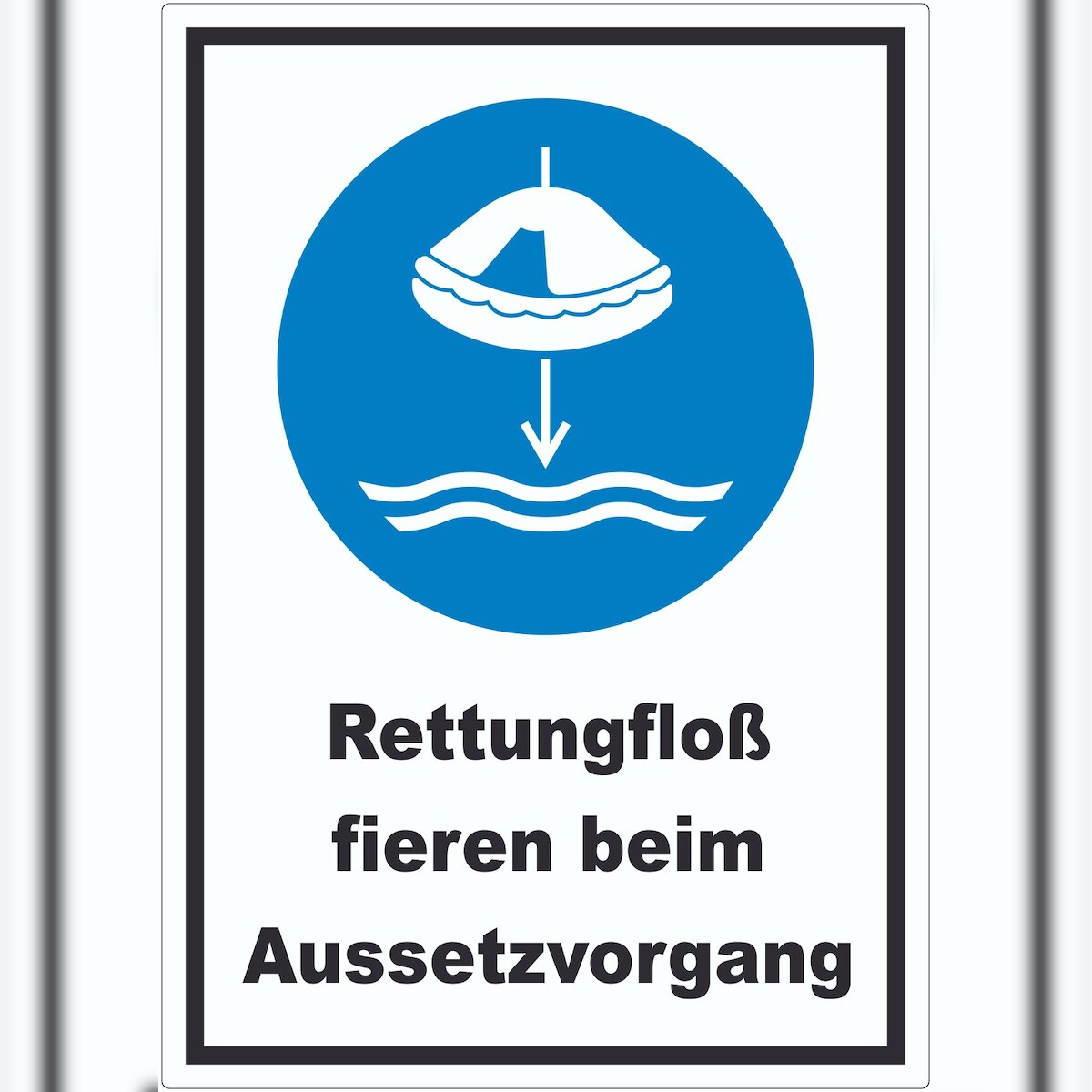 HB-Druck Rettungsfloß fieren beim Aussetzvorgang Aufkleber A8 (52x74mm)