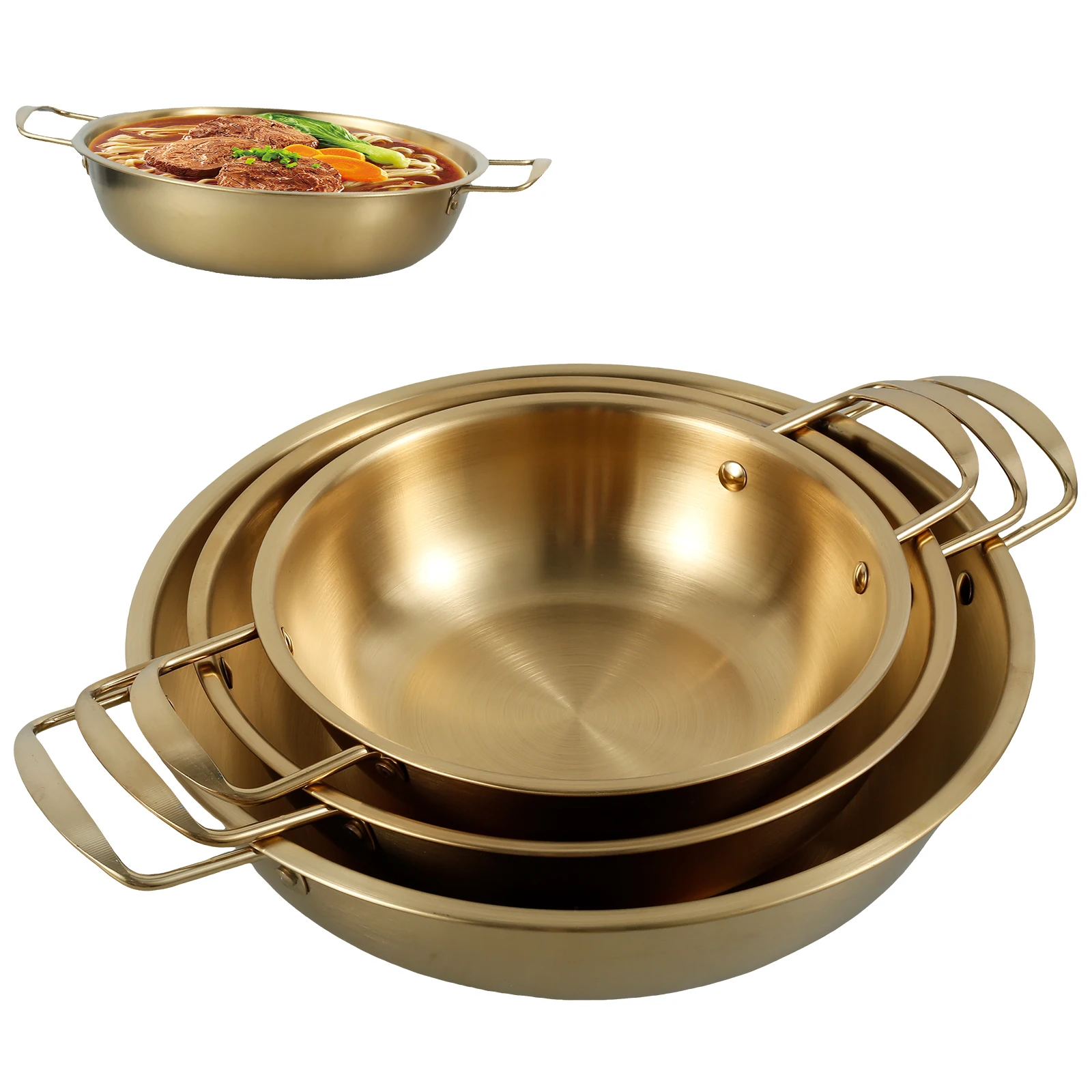 Marmite à nouilles Ramen coréenne marmite à soupe en acier inoxydable petite casserole pratique nouilles Mike soupe aux œufs cuisson ustensiles de cuisine