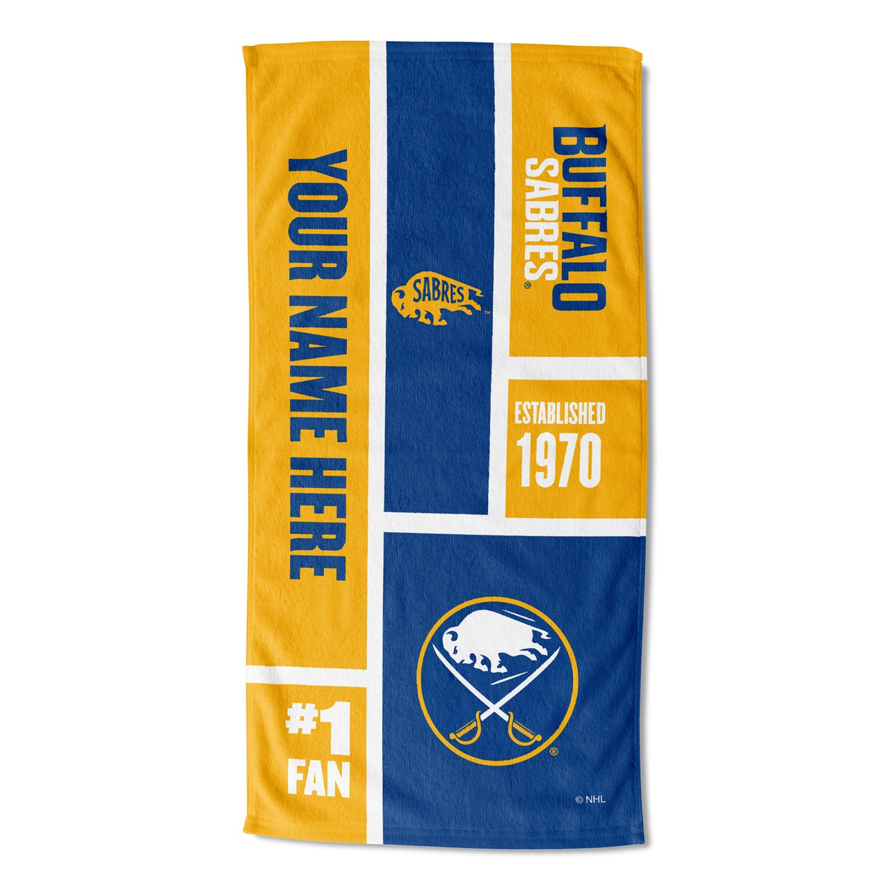 Buffalo Sabres Personalized Colorblock Beach Towel