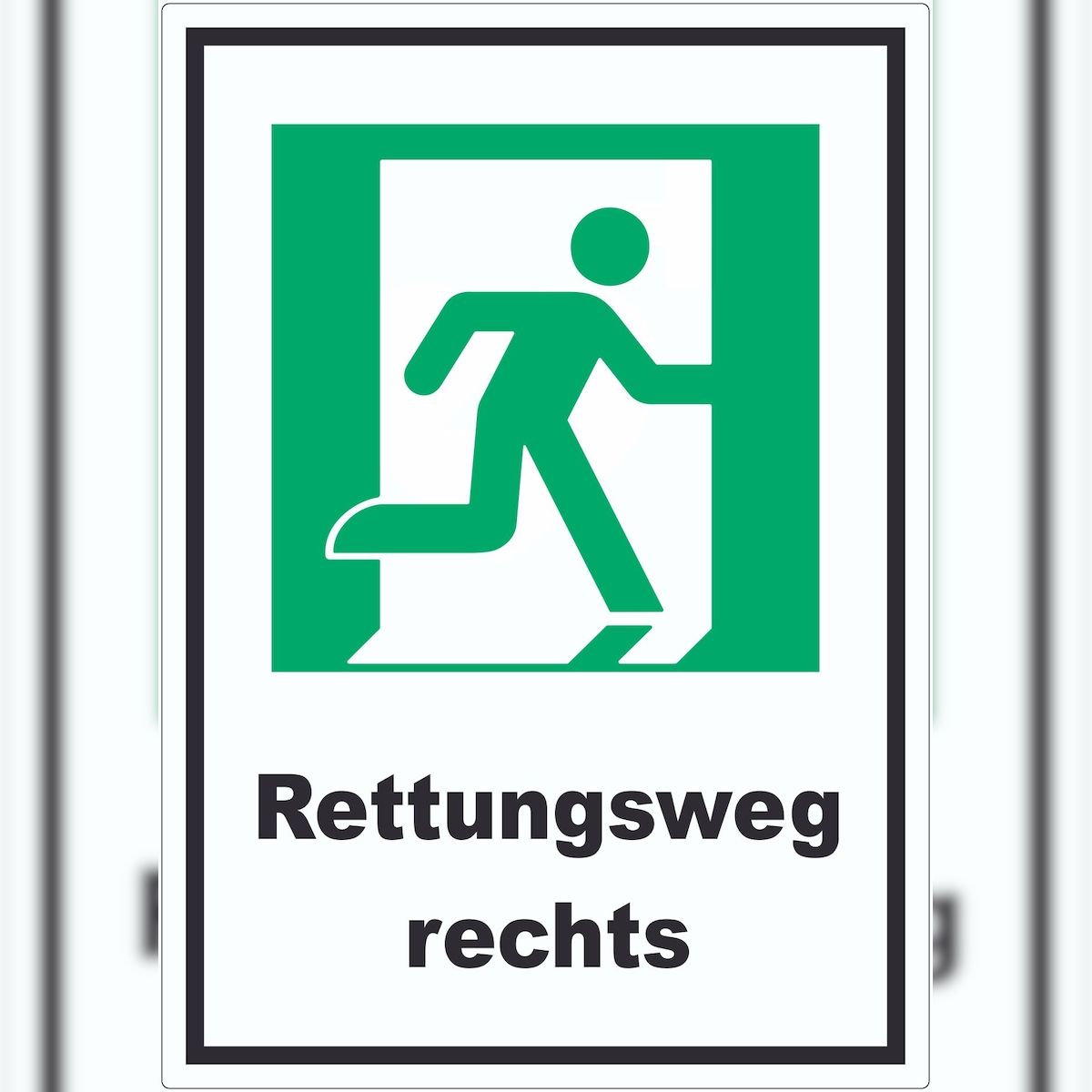HB-Druck Rettungsweg rechts Aufkleber A4 (210x297mm) Image