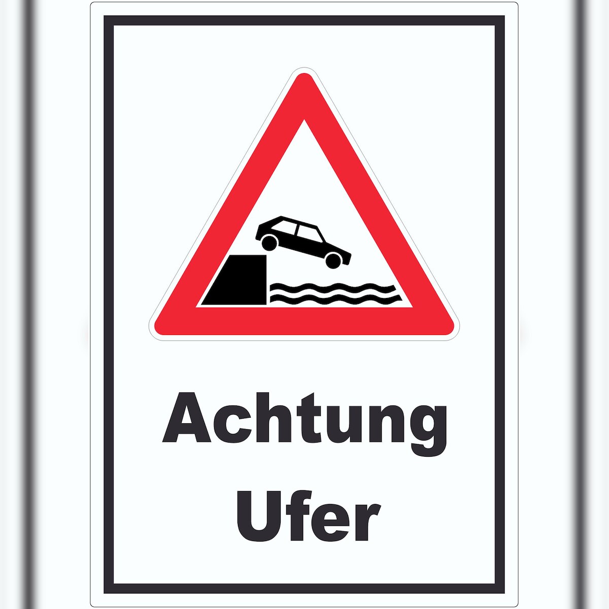 HB-Druck Achtung Ufer Aufkleber A2 (420x594mm) Image