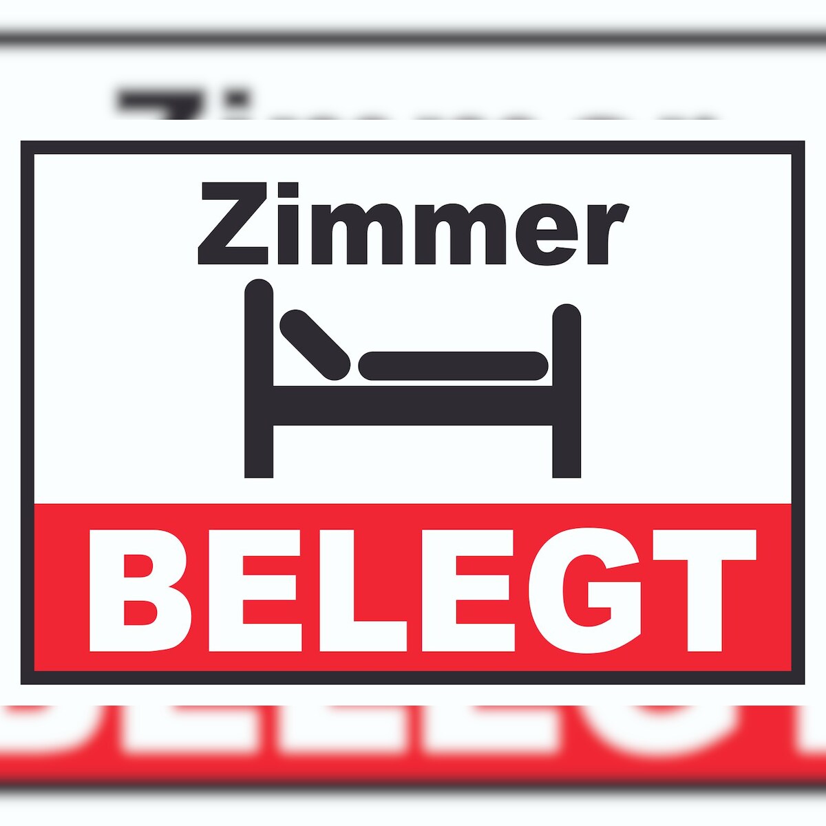 HB-Druck Zimmer BELEGT Schild A6 Rückseite selbstklebend Image