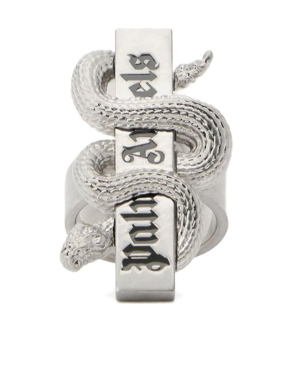 Snake Box Logo Ring - White - Palm Angels Rings