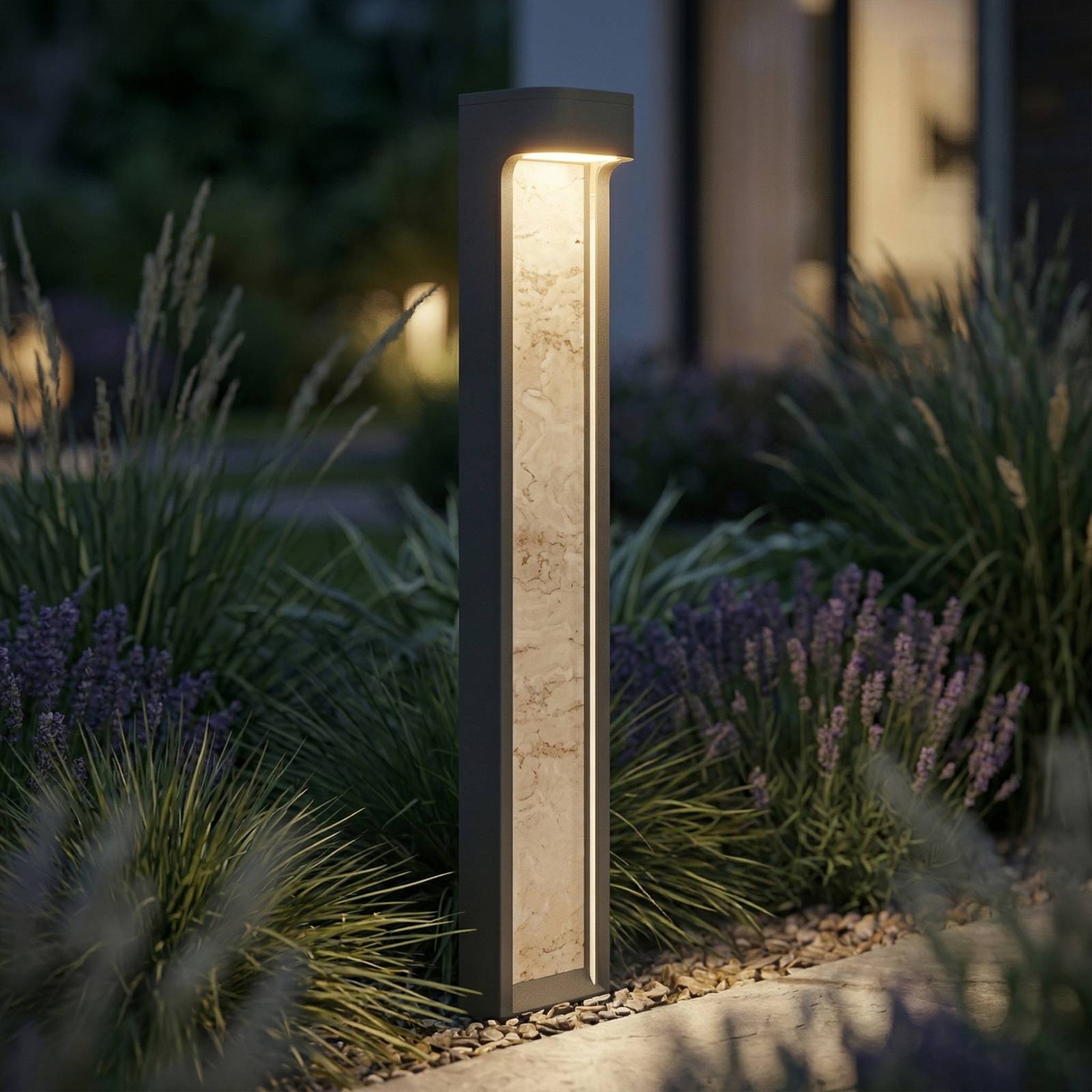 LED Pathway Light Meta Lucande, Alu / grey / zinc, metal, Design, Outdoor lights